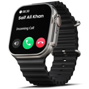 Smart Watch 1.95'' Screen, BT Calling, Working Crown, Zinc Alloy Frame, 900 Nits Brightness, AI Voice Assistant, SpO2 Monitoring, 120+ Sports Mode (Pure Black)